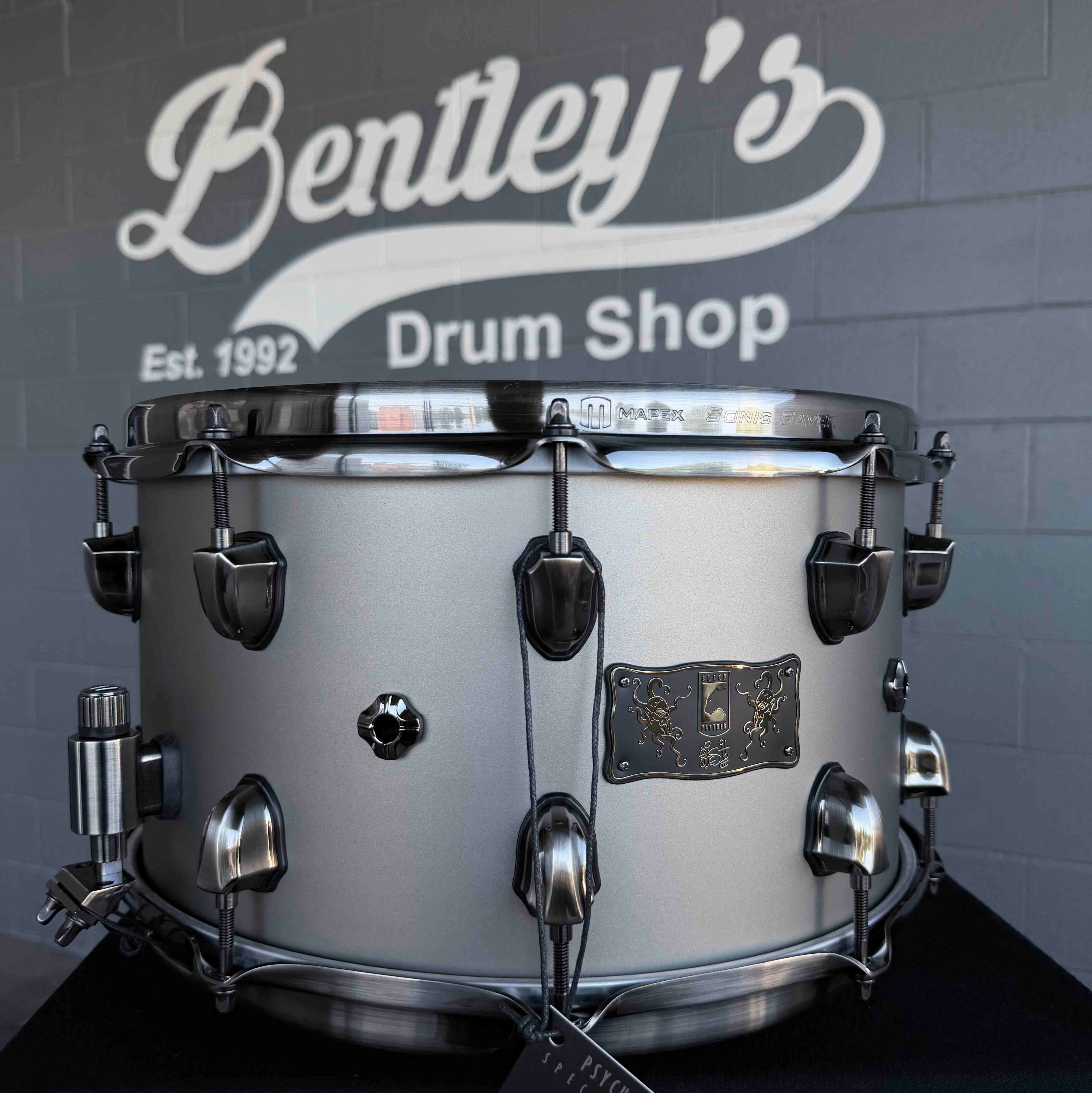 ~NEW!~ Mapex Artist Collection Aquiles Priester Signature 'PsychOctopus' 8x14 Maple/Padauk Hybrid Snare Drum in Gun Metal Grey Lacquer with Brushed Black Nickel Hardware *IN STOCK*